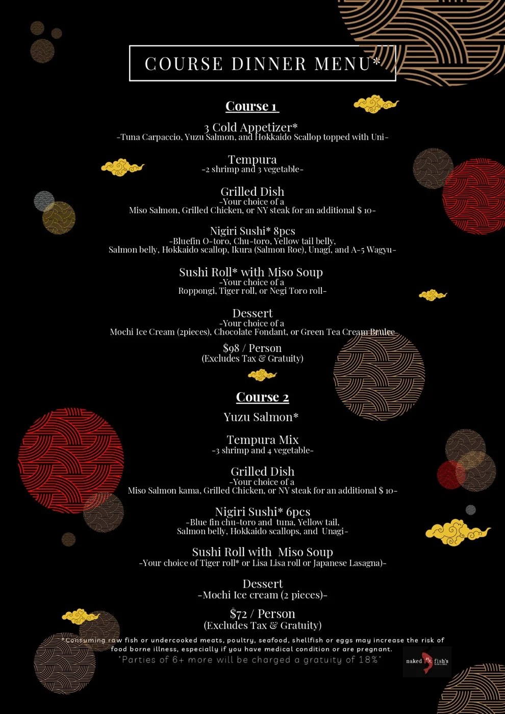Course Dinner Menu