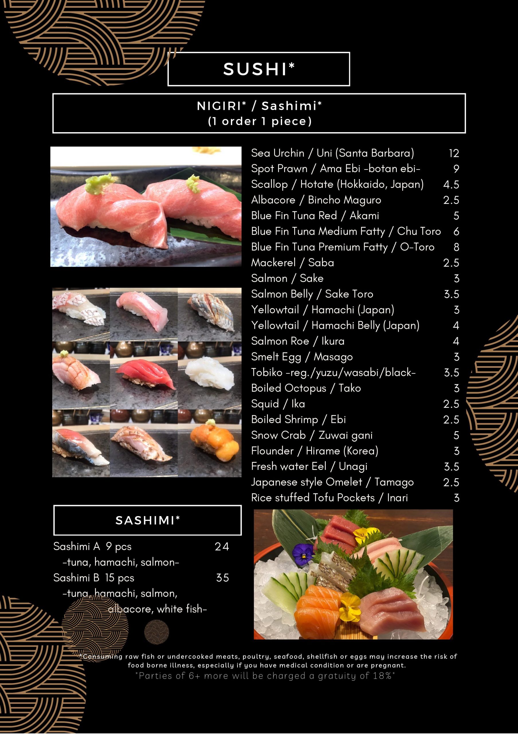 Menu | Naked Fish's Sushi & Grill